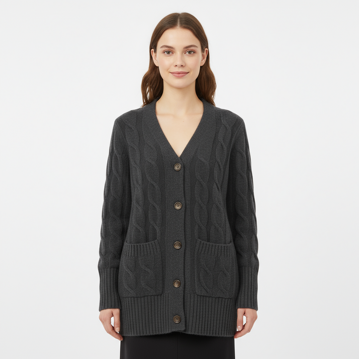 Cardigan Femme Long Maille Torsadée