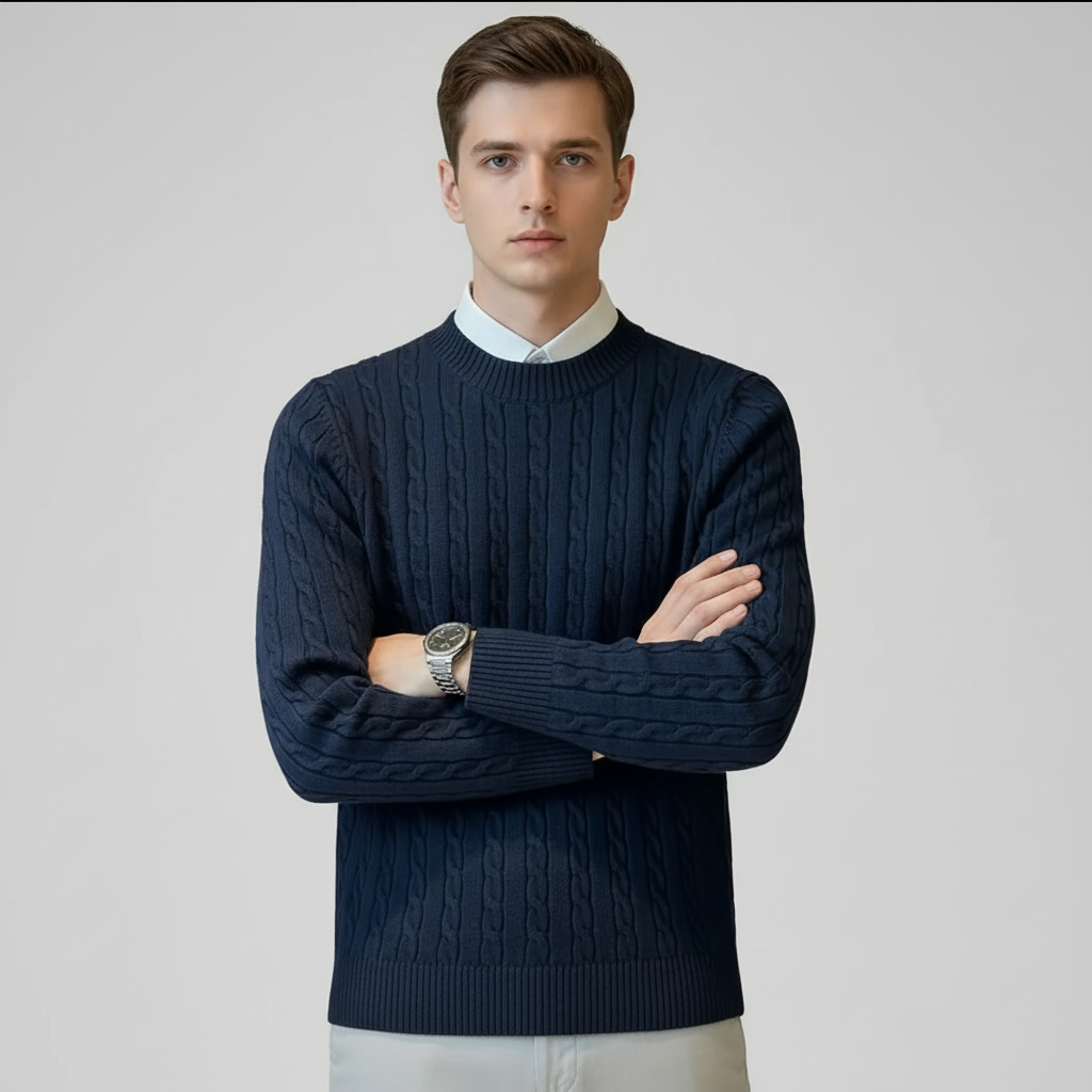 Pull Homme Maille Torsadée | Col Rond