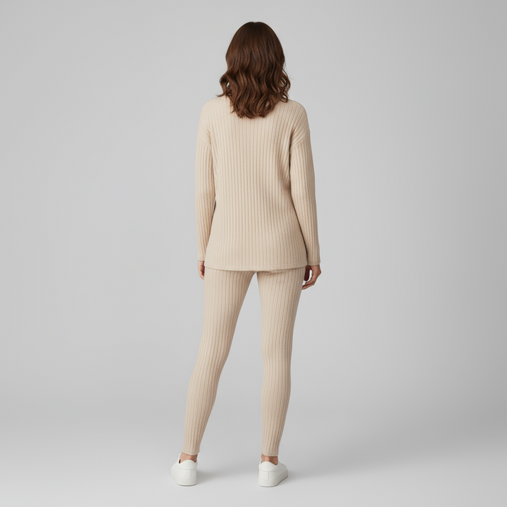 Ensemble Femme 2 Pièces Côtelé Abricot