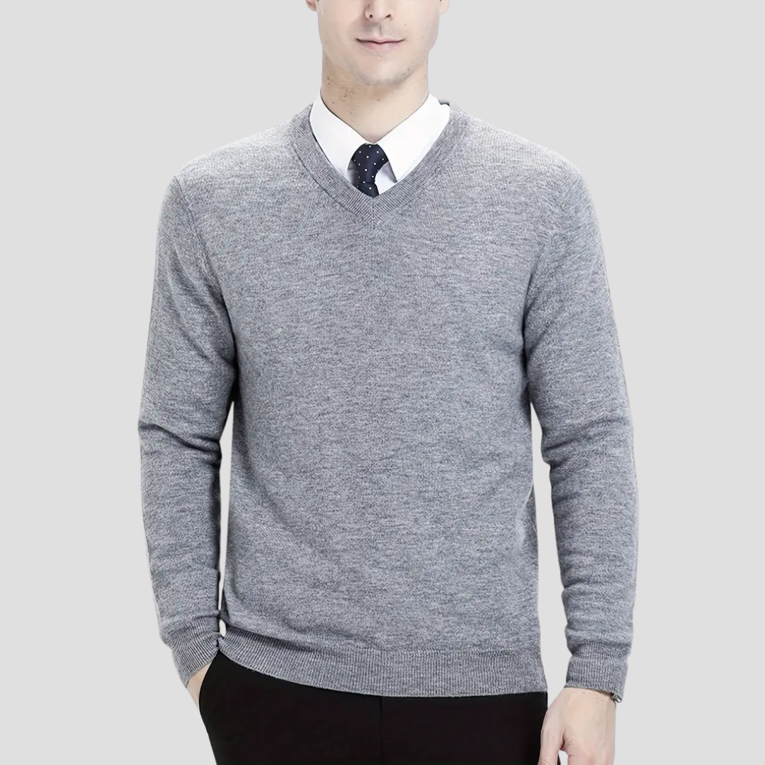 Pull Homme Col V Tricoté