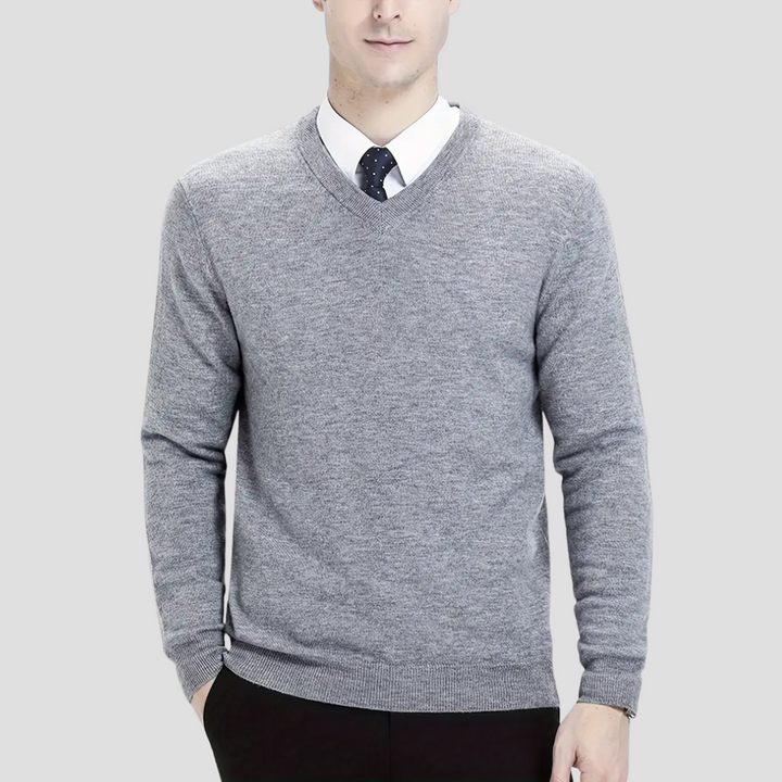 Pull Homme Col V Tricoté