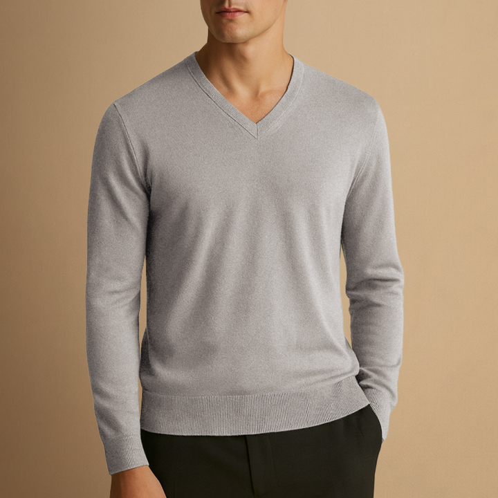 Pull Homme Col V Laine