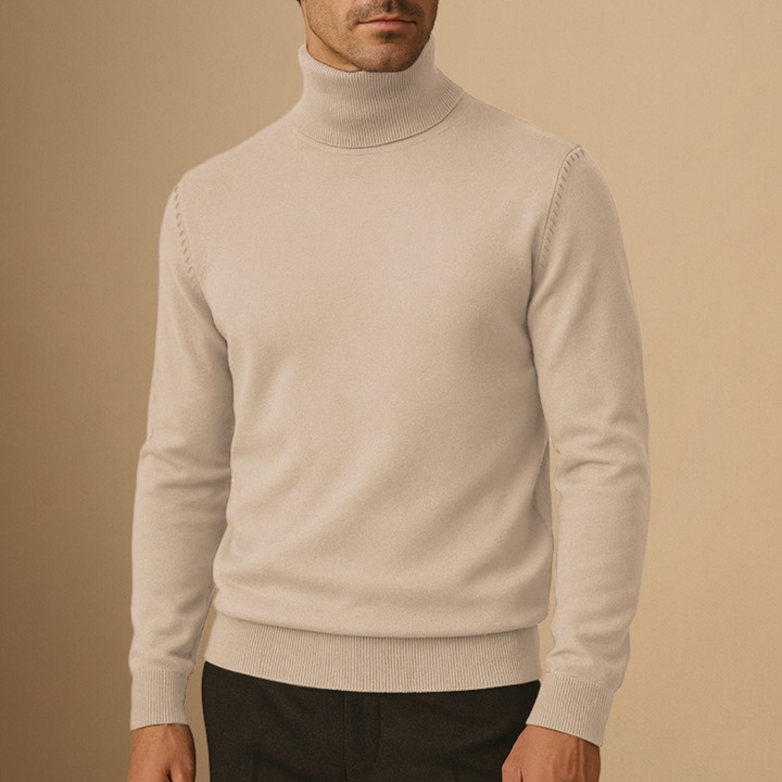 Pull Homme Col Roulé | Maille Côtelée