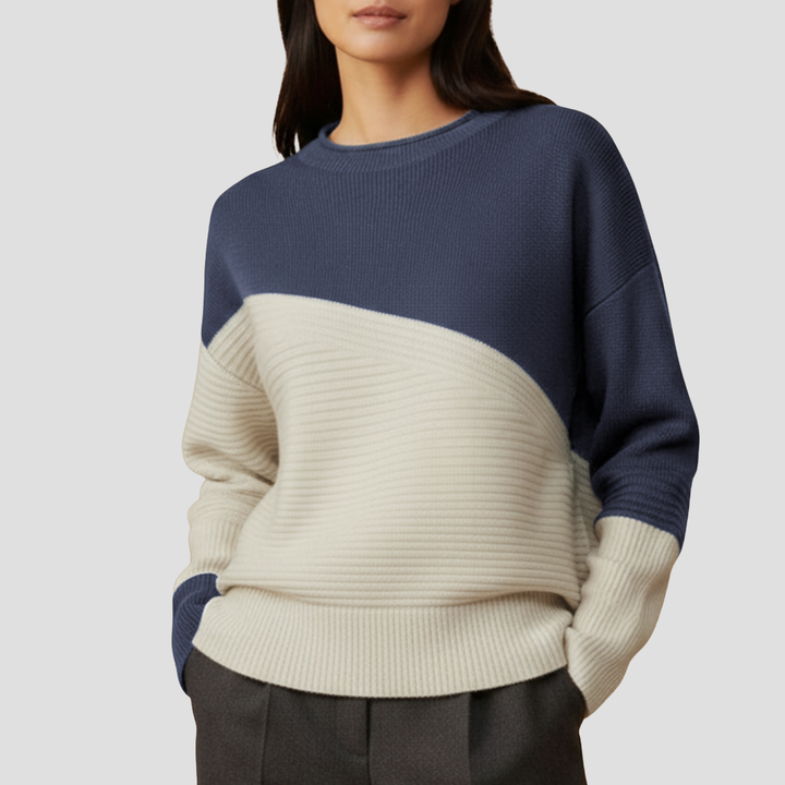 Pull Femme Bicolore en Maille