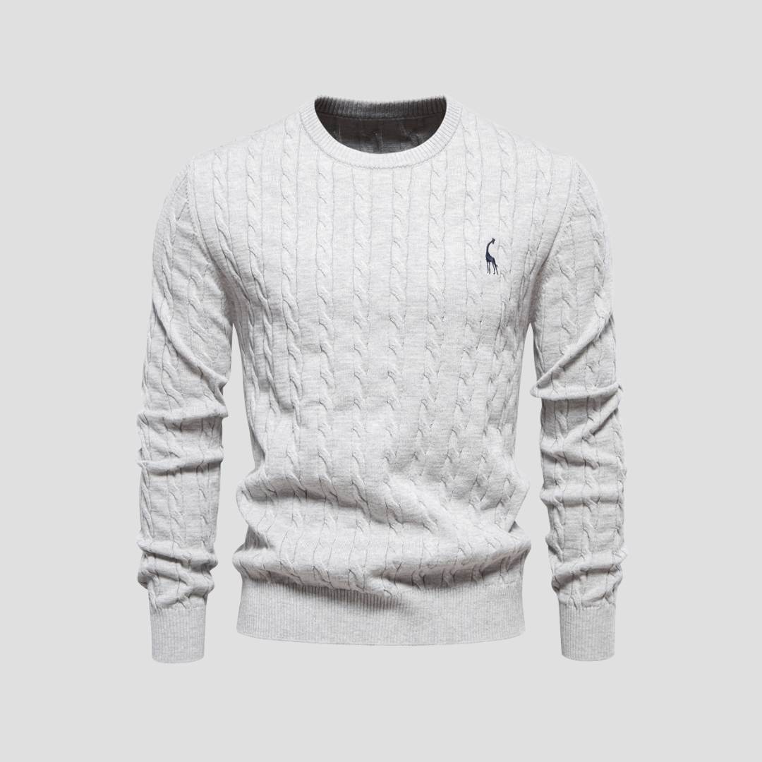 Pull Homme Col Rond Torsadé Coton Mélangé