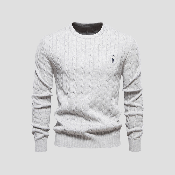 Pull Homme Col Rond Torsadé Coton Mélangé