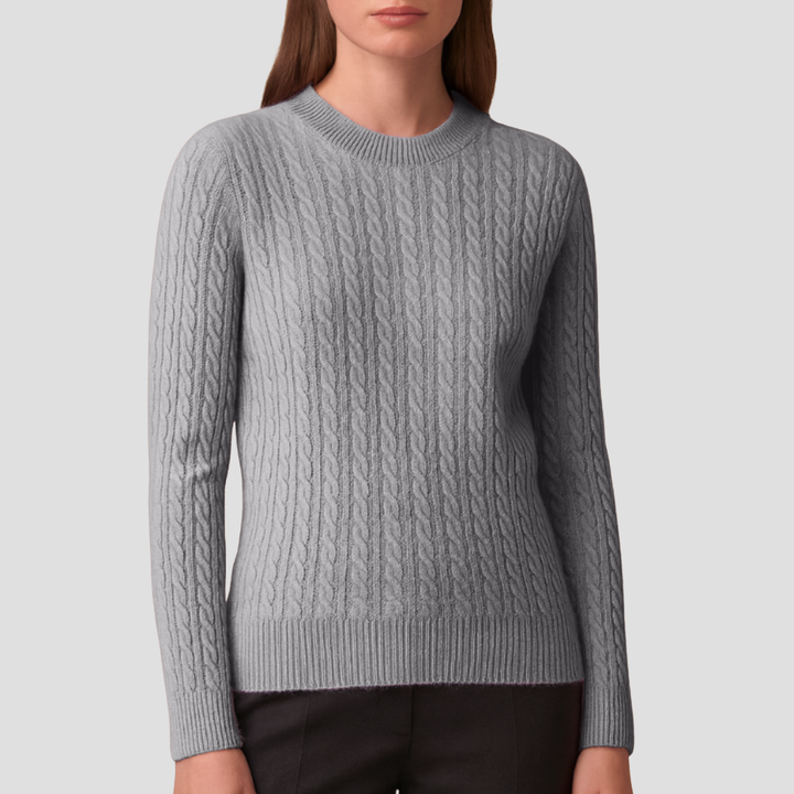 Pull Femme Maille Côtelée Col Rond