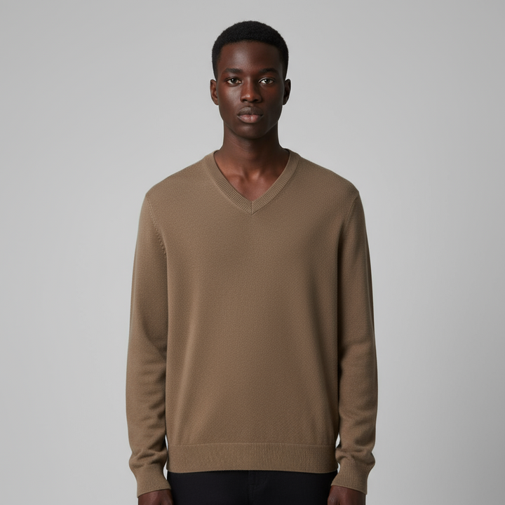 Pull Homme Col V Tricoté