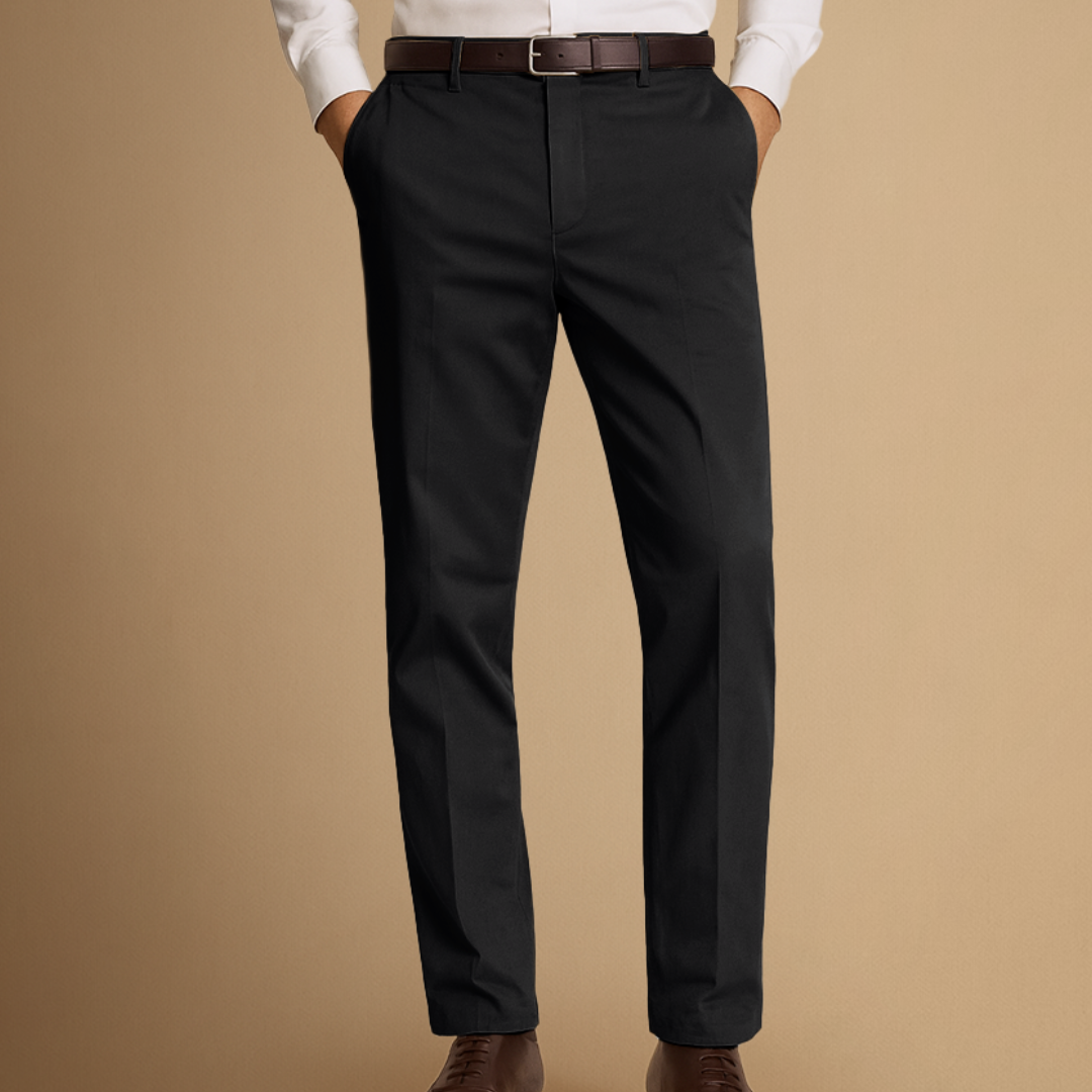 Pantalon Homme Coupe Droite Coton Mélangé