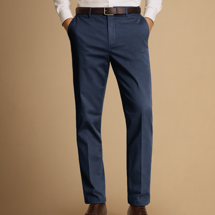 Pantalon Homme Coupe Droite Coton Mélangé
