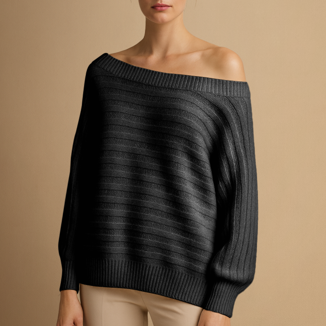 Pull Femme Épaules Dénudées Rayé