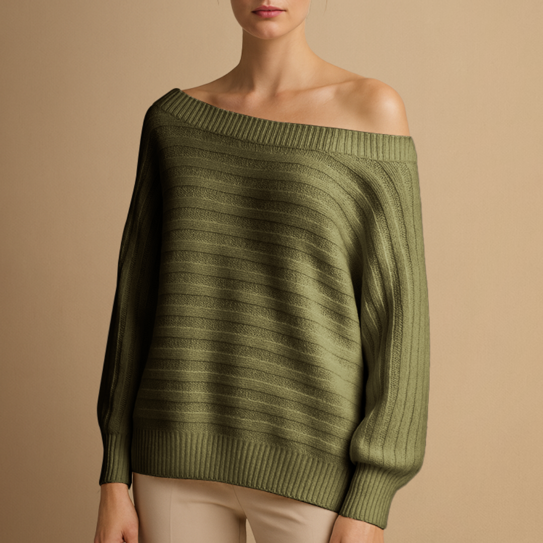 Pull Femme Épaules Dénudées Rayé