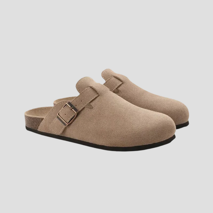 Mules femme daim véritable à enfiler