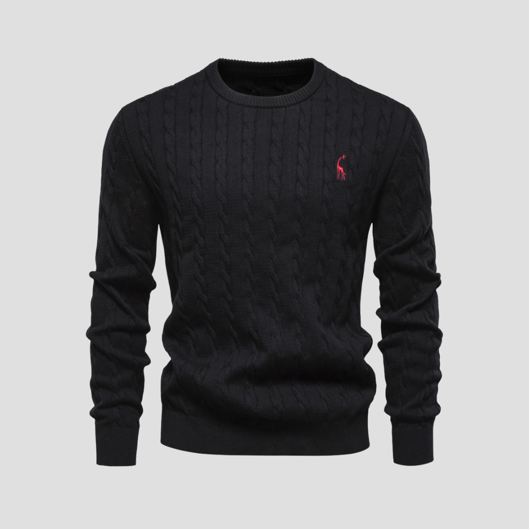 Pull Homme Col Rond Torsadé Coton Mélangé