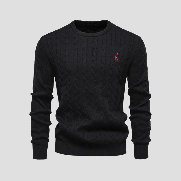 Pull Homme Col Rond Torsadé Coton Mélangé