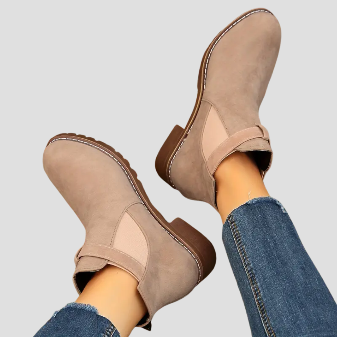 Bottines femme à boucle talon bas