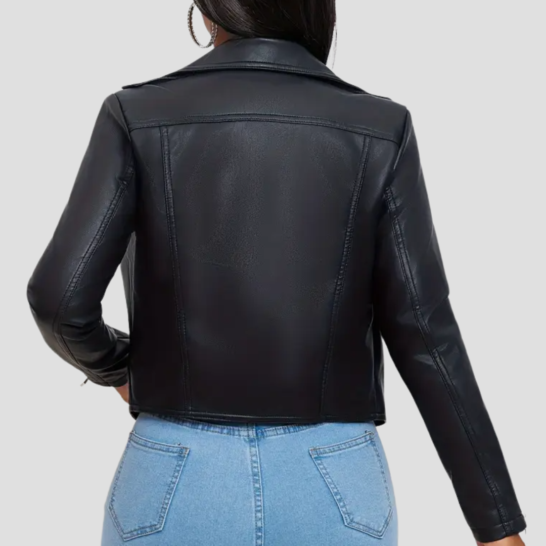 Veste Biker Femme Zippée | Col à Revers