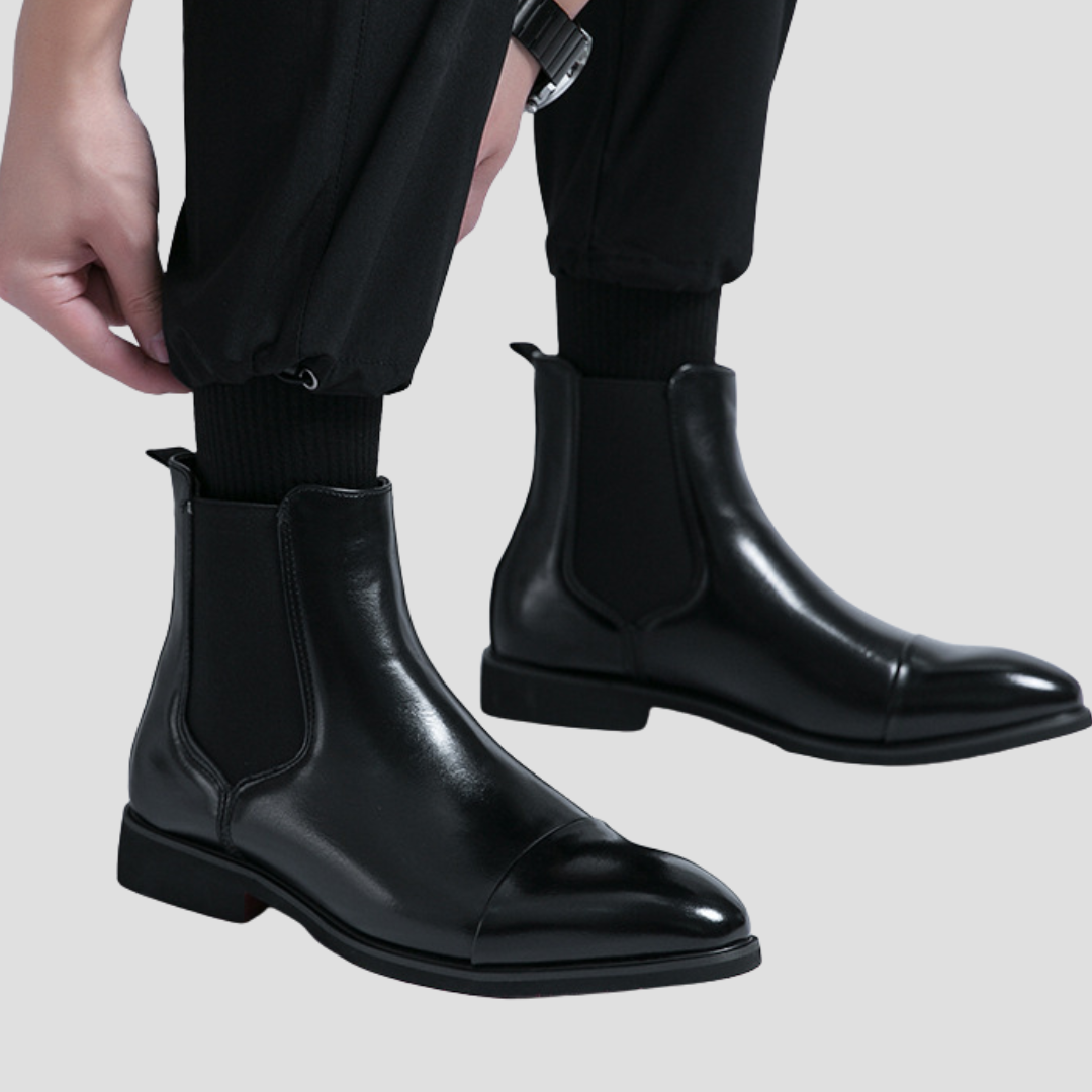 Bottines Chelsea Homme Cuir Noir