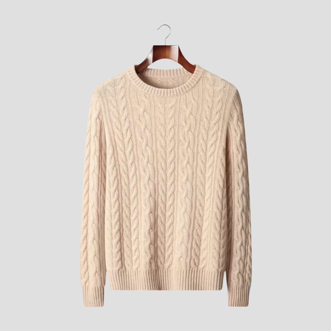 Pull Homme Laine Mérinos Torsadé