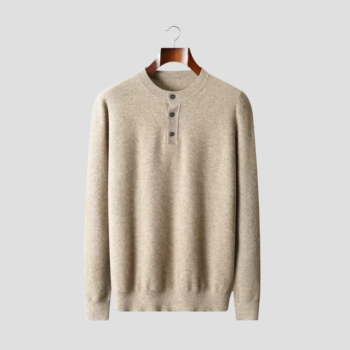 Pull Henley Homme en Cachemire