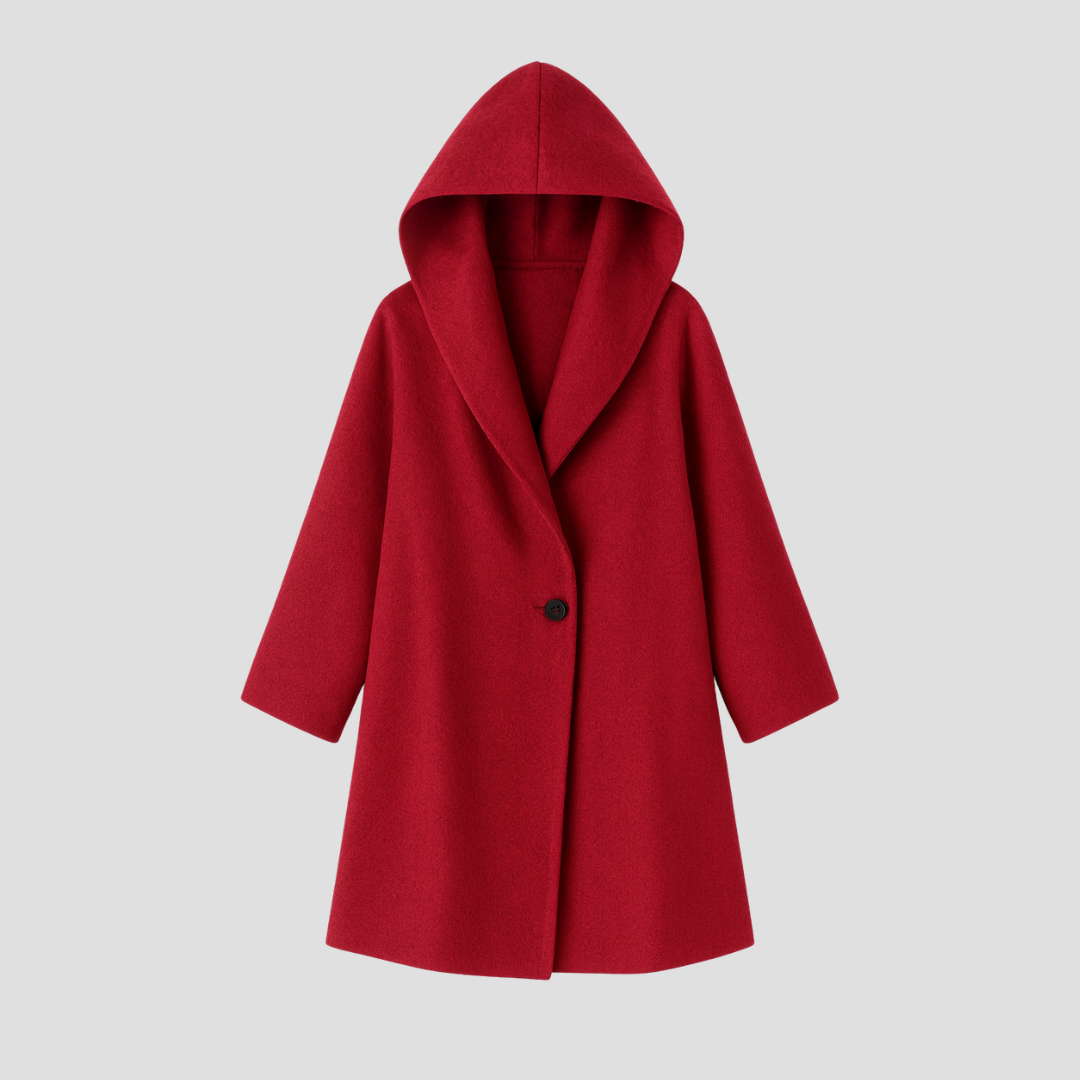 Manteau Femme Laine Mélangée à Capuche