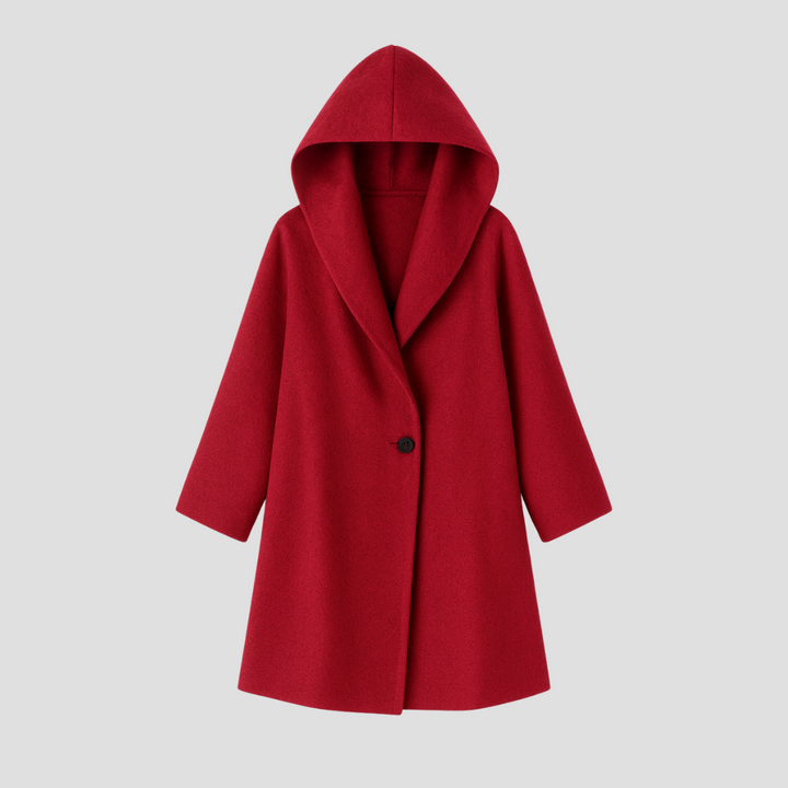 Manteau Femme Laine Mélangée à Capuche