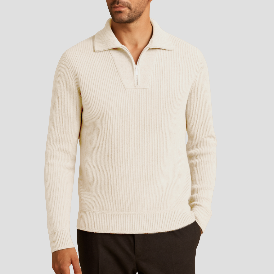 Pull Homme Col Ouvert Maille Fine