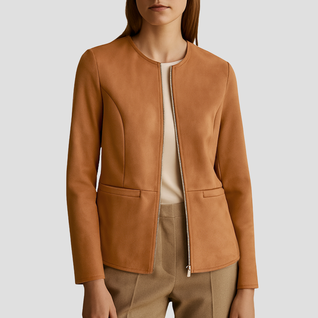 Veste Femme Suédée Zippée