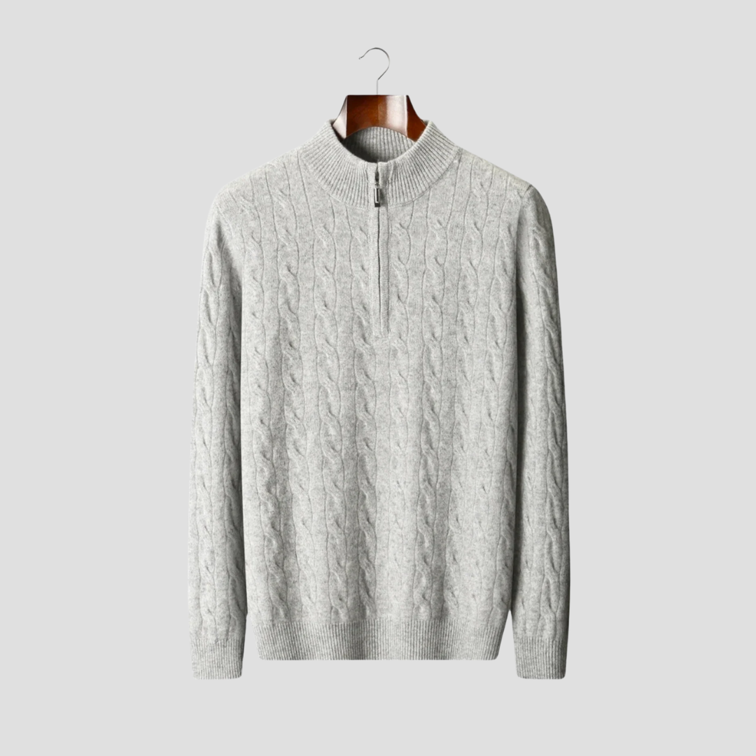Pull Homme Demi-Zip Torsadé