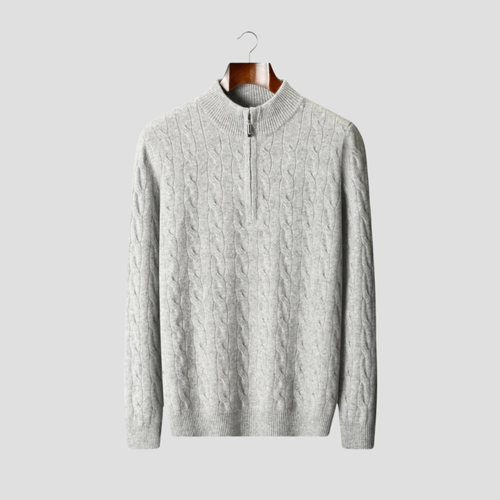 Pull Homme Demi-Zip Torsadé