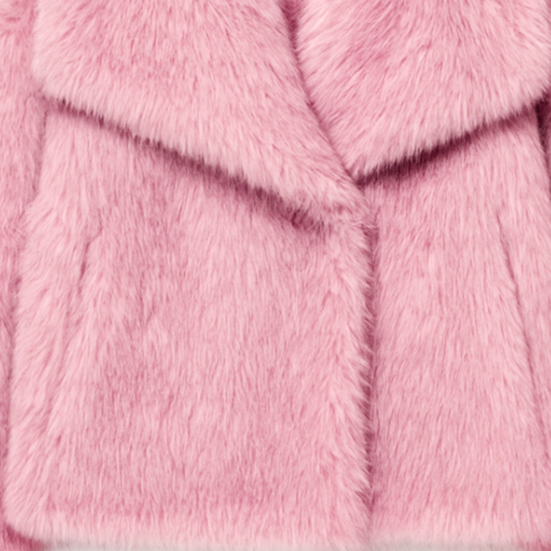 Manteau Femme Fausse Fourrure à Revers