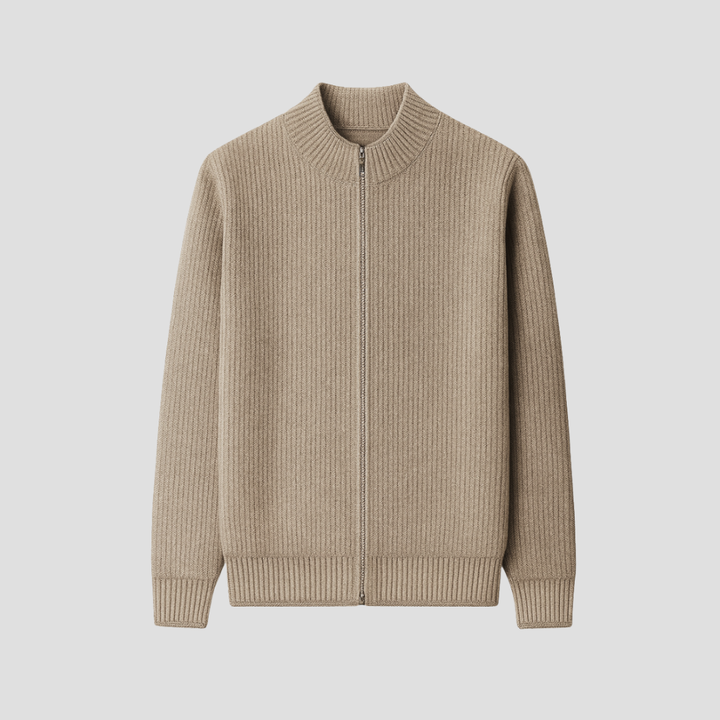 Cardigan Homme Zippé Côtelé