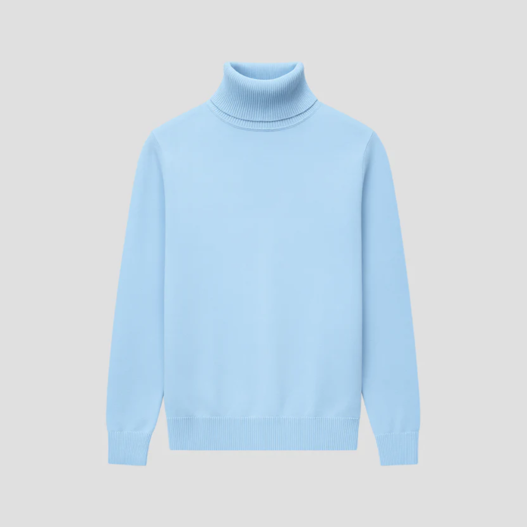 Pull Homme Col Roulé Laine Mélangée