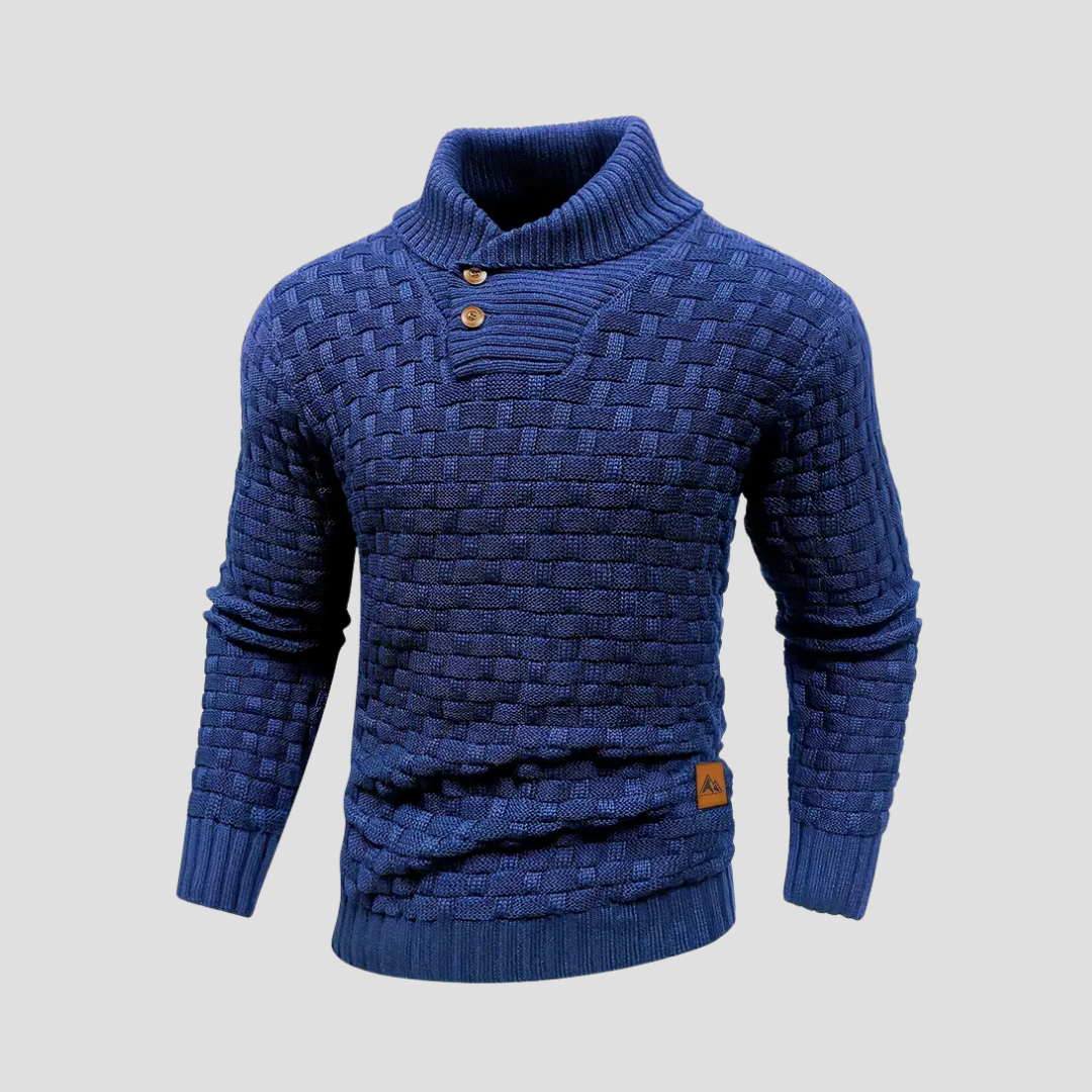 Pull Homme Col Boutonné en Maille