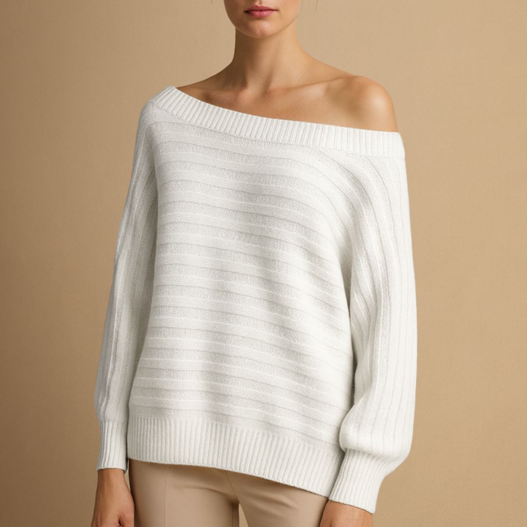 Pull Femme Épaules Dénudées Rayé