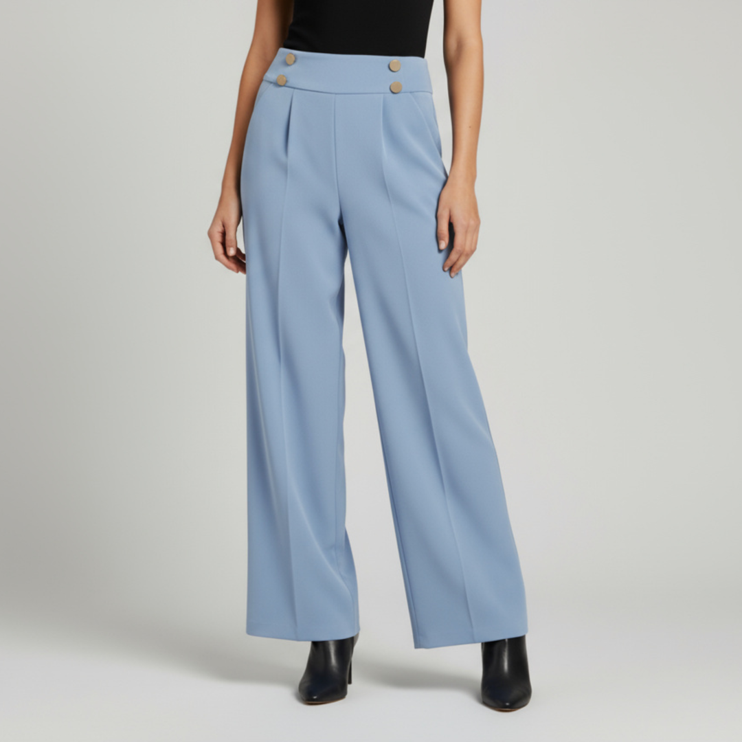 Pantalon Droit Femme Taille Haute
