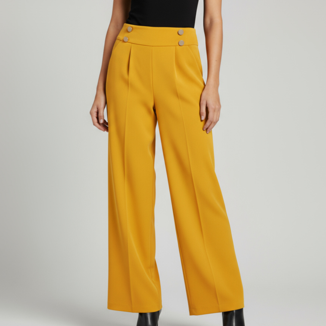 Pantalon Droit Femme Taille Haute