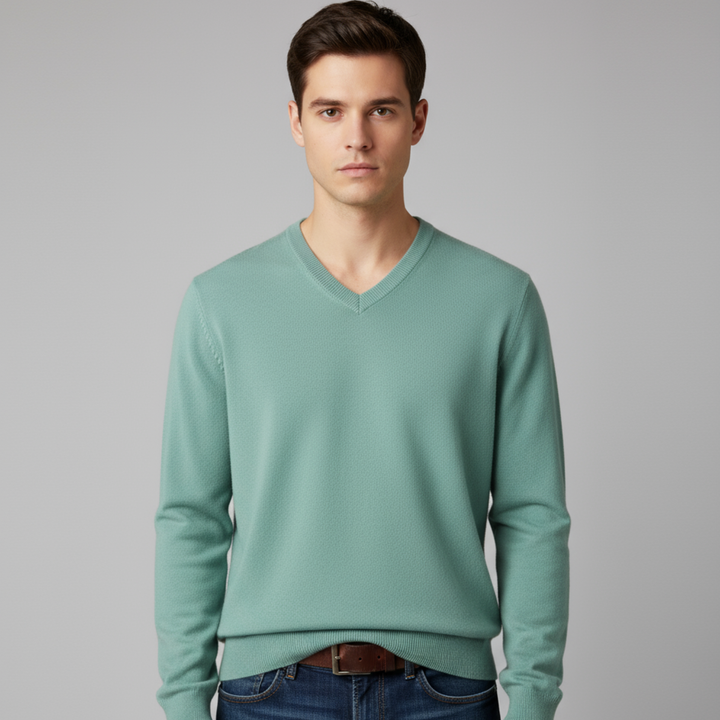 Pull Homme Col V Laine