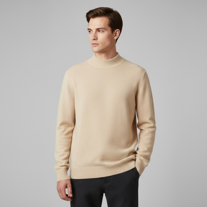 Pull Homme Col Montant en Laine