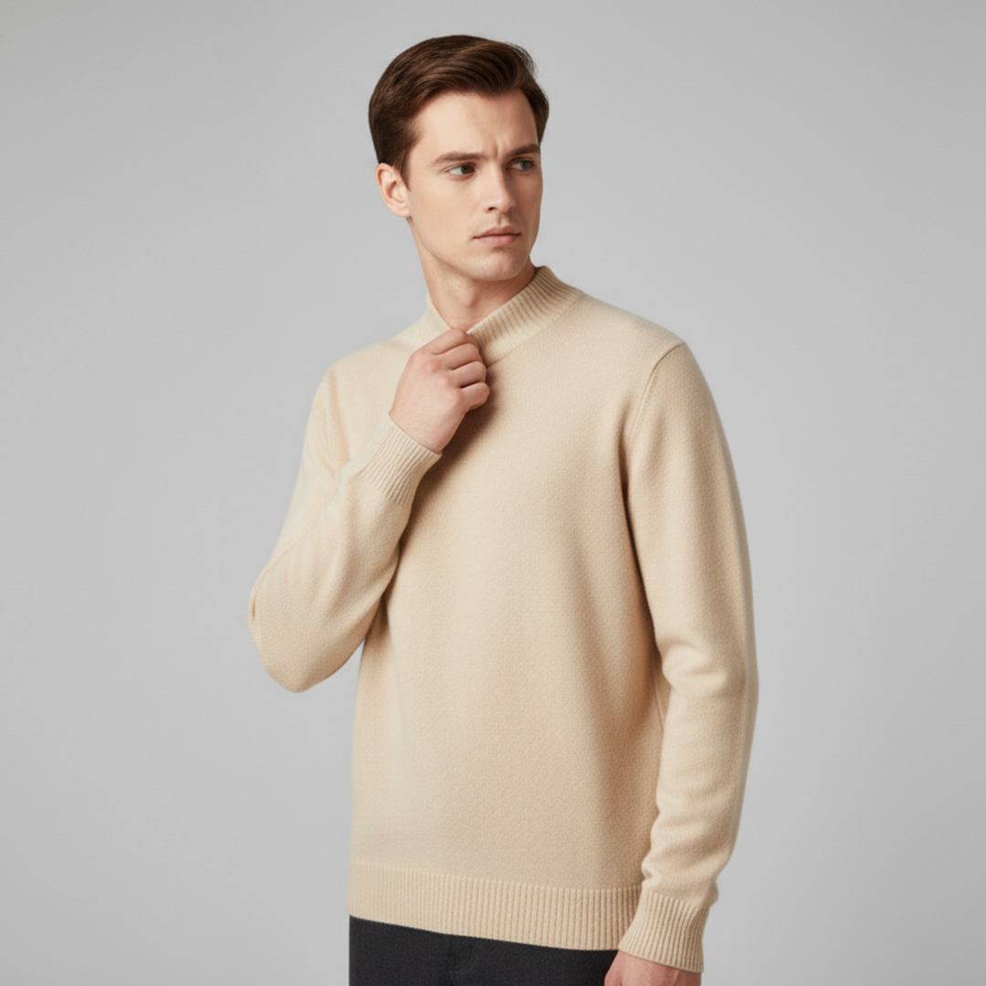Pull Homme Col Montant en Laine