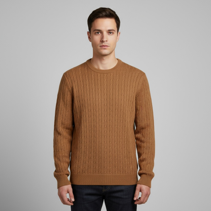 Pull Homme Torsadé Col Rond