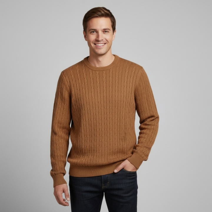Pull Homme Torsadé Col Rond