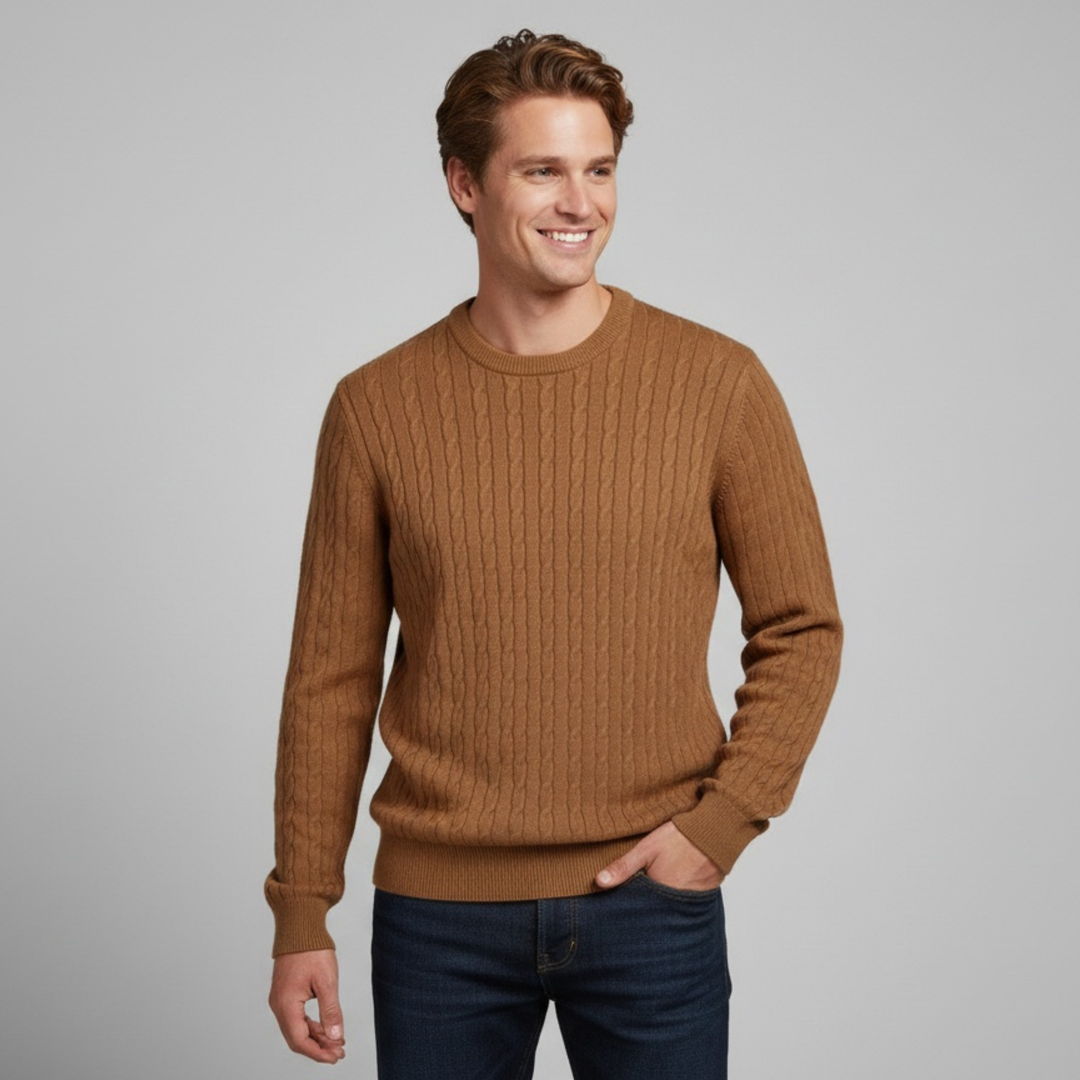 Pull Homme Torsadé Col Rond
