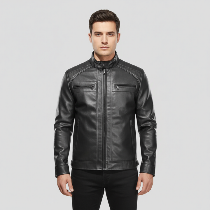 Veste Motard Homme Zippée Rétro