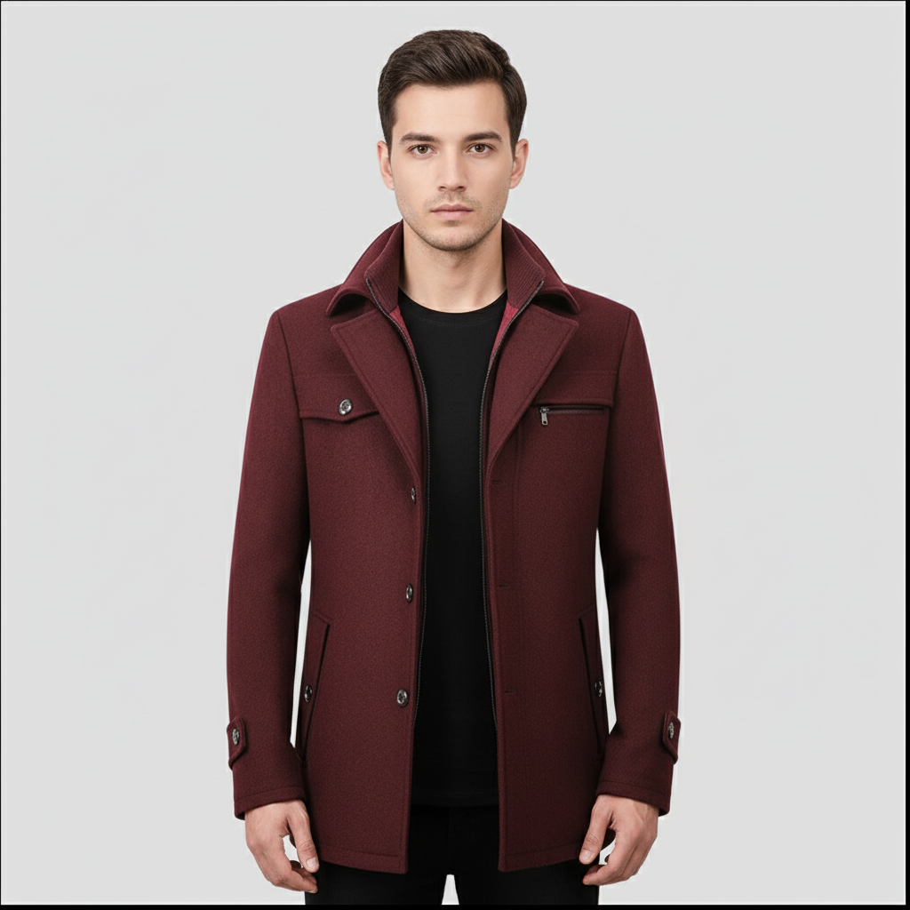 Manteau Homme Hiver Laine Mélangée