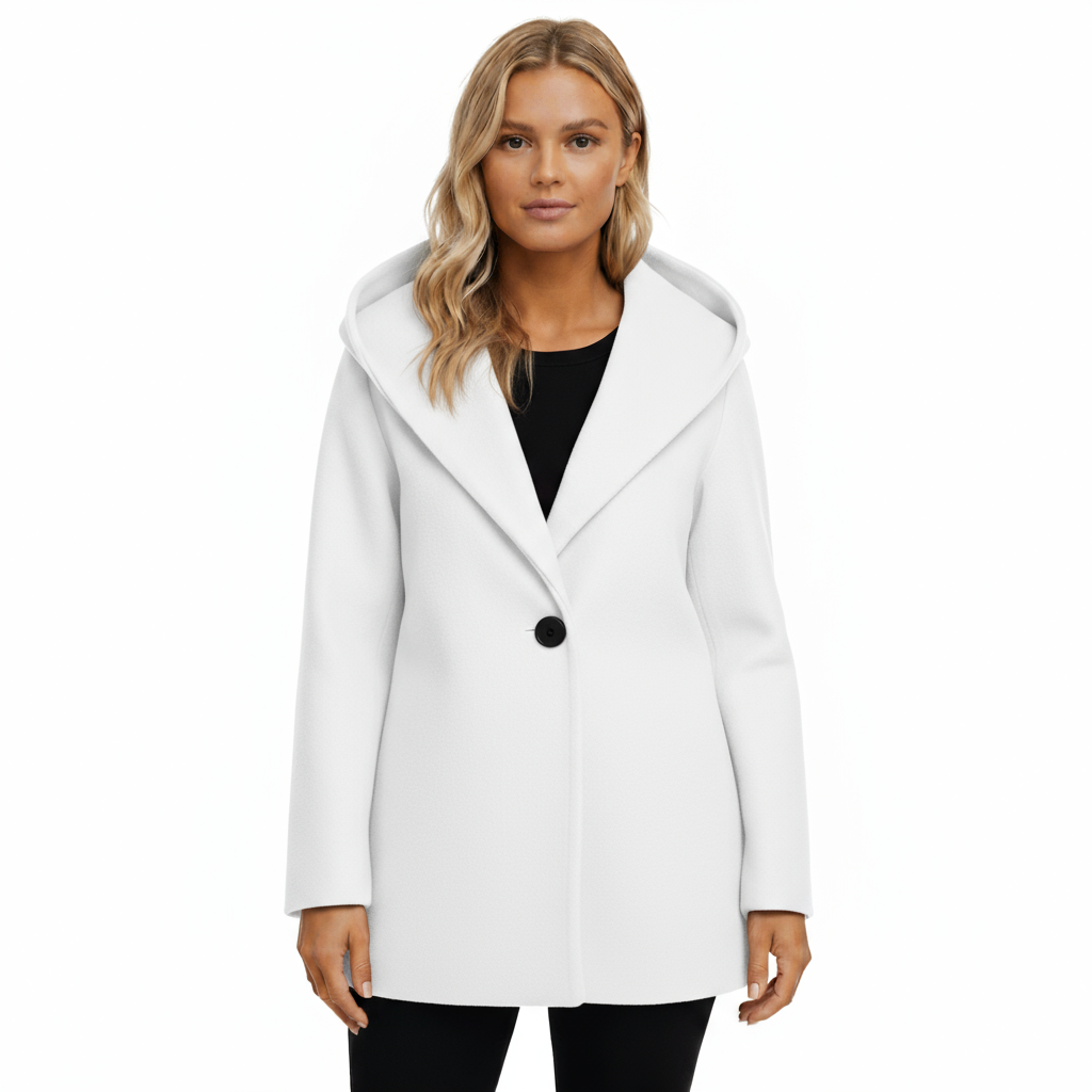 Manteau Femme Laine Mélangée à Capuche