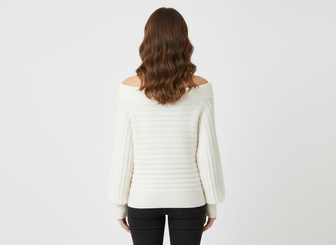 Pull Femme Épaules Dénudées en Maille