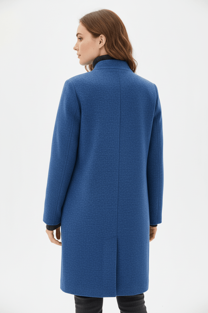 Manteau Femme Laine Mélangée Col Montant