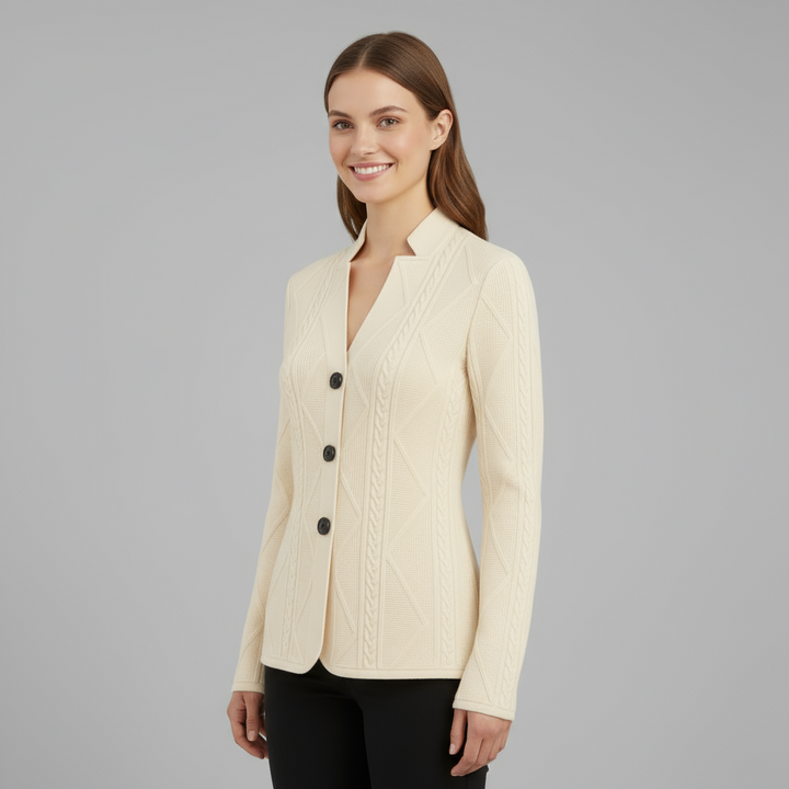 Blazer Femme Maille Texturée Cintré
