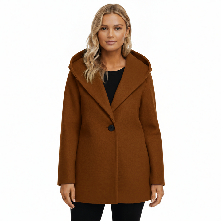 Manteau Femme Laine Mélangée à Capuche